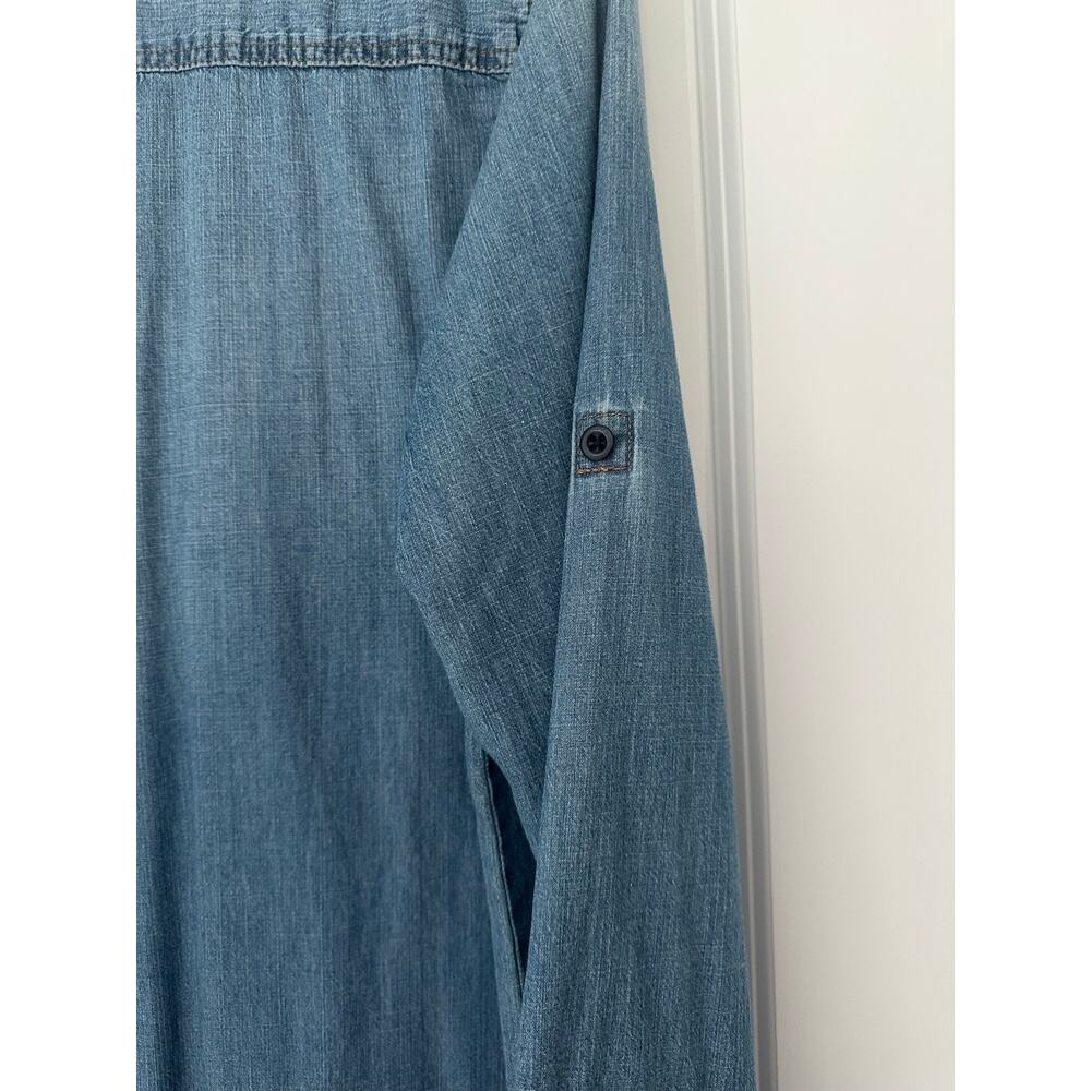 J.Crew Women’s Size 12 Chambray Denim Shirt Dress Tunic Blue Preppy Casual - Picture 6 of 8